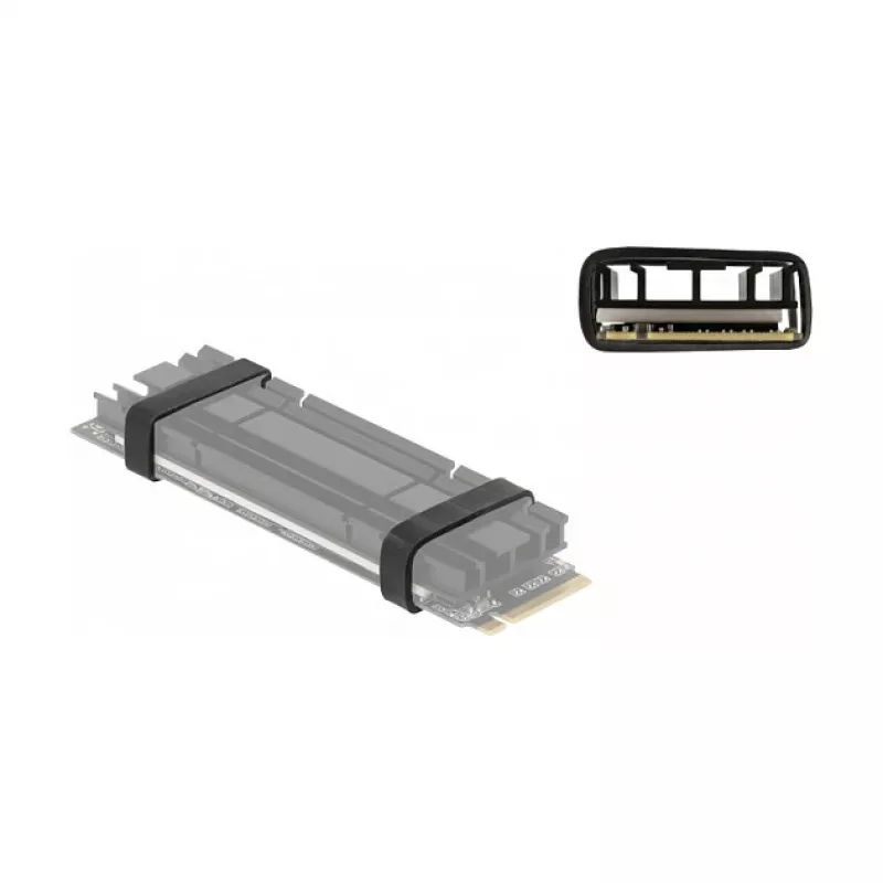 Tahkketas (SSD) DeLOCK kummirõngas M.2 SSD ja jahutusradiaatori kinnitamiseks must 10 tk
