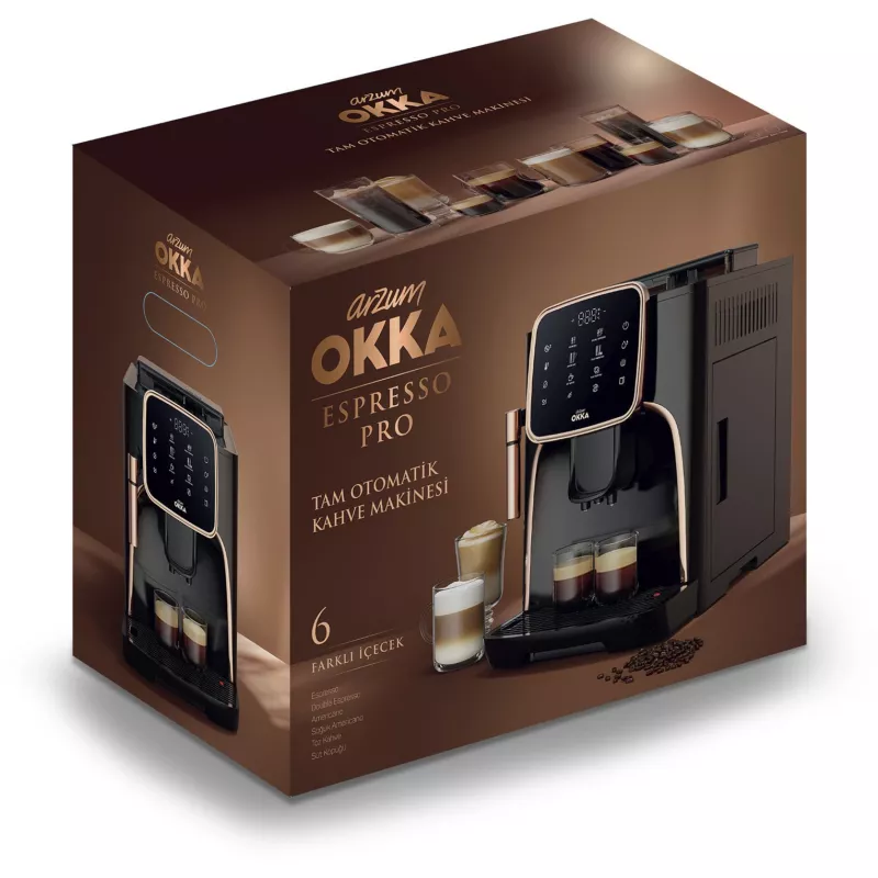 Okka Espresso Pro, täisautomaatne must/pruun, 1450 W