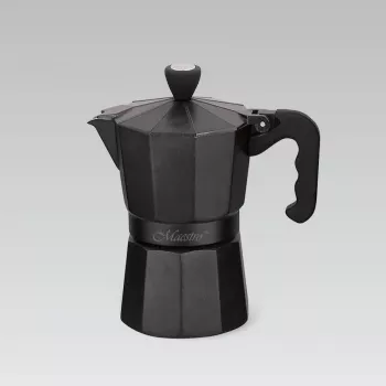 Moka pot Maestro MR-1666-3-Must, manuaalne 3 tassi alumiiniumist kohvimasin, 150 ml, must