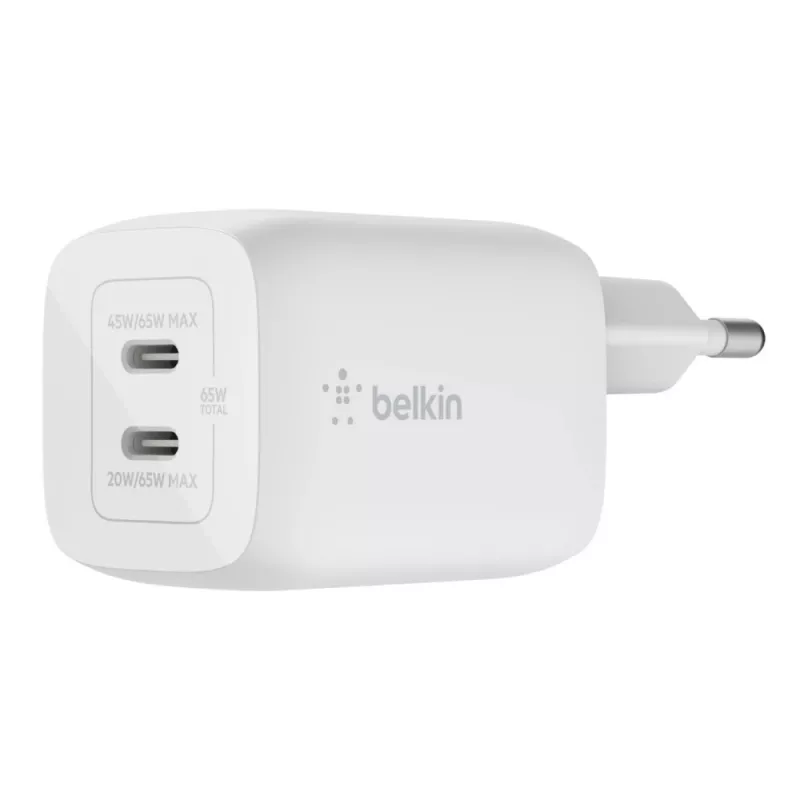 Laadija Belkin WCH013vfWH siseruumide vahelduvvoolu kiirlaadimine sülearvutile nutitelefonile tahvelarvutile