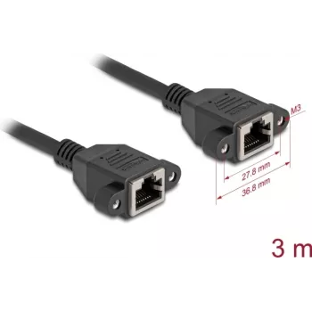Võrgukaabel DeLOCK 90786 must 3m Cat6a S/FTP
