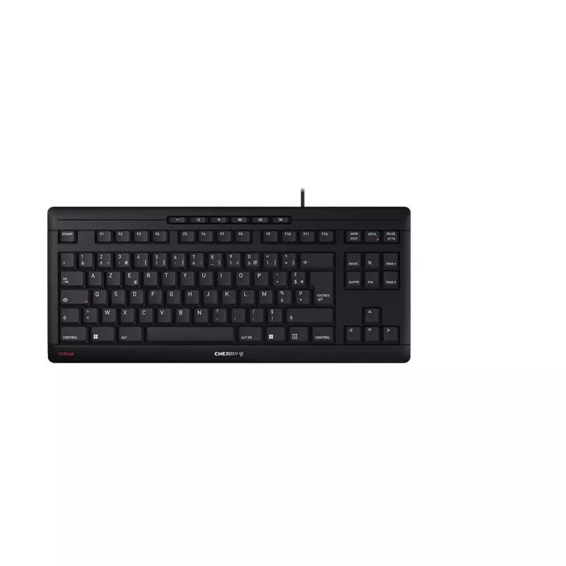 Klaviatuur CHERRY STREAM TKL USB AZERTY Prantsuse Must Juhtmega 94 klahviga