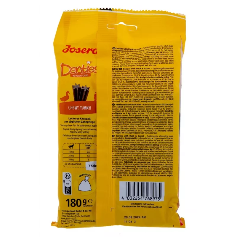JOSERA Denties Duck with carrot - koeramaius - 180g