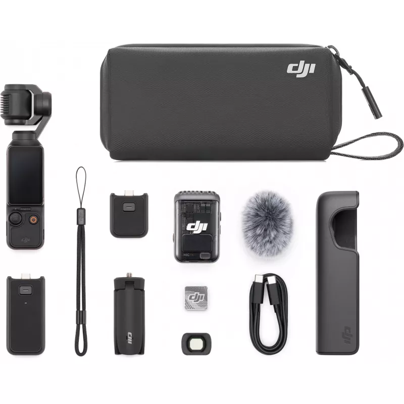 DJI Osmo Pocket 3 Creator Combo – 1 CMOS Gimbal-kaamera, 4K/120fps, 2-tolline OLED puuteekraan