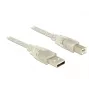 USB-kaabel DeLOCK 83895 USB 2.0 3m USB A USB B läbipaistev