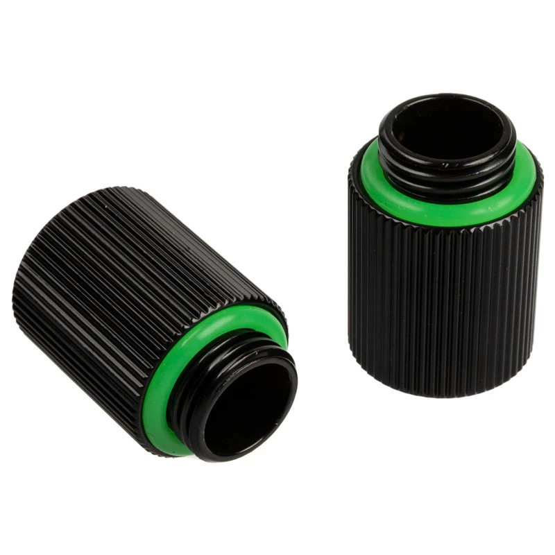 Bitspower Touchaqua adapter sirge G1/4-tolline AG G1/4-tollisele IG-le - 2 tk pakendis, 20 mm, must