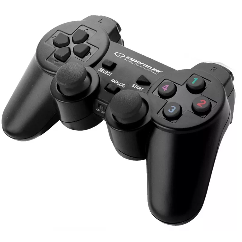 Esperanza EGG108K mängukontroller must USB 2.0 mängupult analoog / digitaalne PC, PlayStation 3