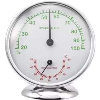 Hügromeeter Renkforce 6510 Alu — alumiiniumist termohügromeeter temperatuuri ja niiskuse mõõtmiseks