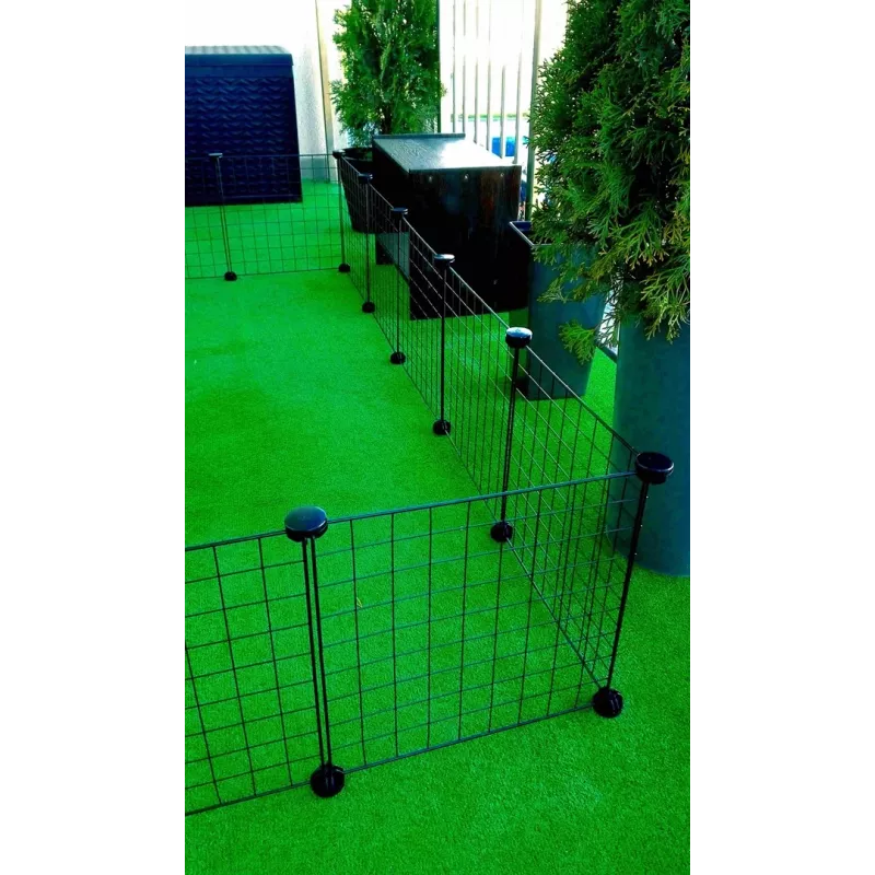 Koerakuut c&c Modular 145×75×37 cm — sise-/välistingimustesse lemmikloomapuur, moodulpaneelkonstruktsioon, must
