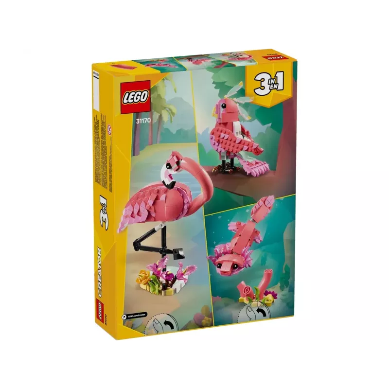 LEGO Creator 3-in-1 Pink Flamingo 31170 ehitusmudeli komplekt, 288 tk, kõrgus 230 mm, soovitatav vanus 8+