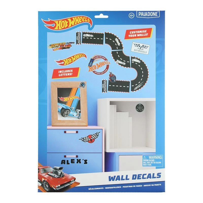 Seinakleebised Paladone Hot Wheels Personalisation PP13745HW — dekoratiivsed isekleepuvad kleebised lastetuppa