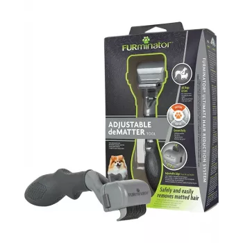 Deshedder FURminator Adjustable — kassidele ja koertele, roostevabast terasest tera, ergonoomiline libisemiskindel käepide, 185 g, kõik karvkatte tüübid