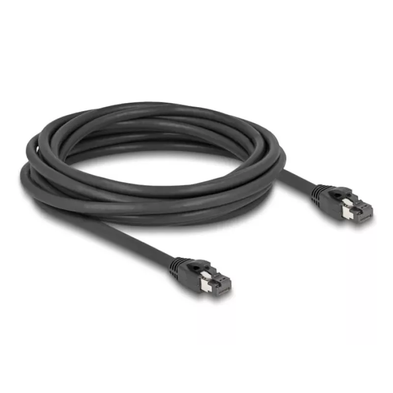 Delock - Võrgukaabel - RJ-45 (M) to RJ-45 (M) - 5,0m - 7,5 mm - S/FTP - CAT 8,1 - Halogeenivaba, Haakumisvaba, kuni 40 Gbps andmeedastuskiirus - Must (80236)