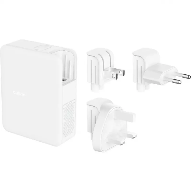 Seinalaadija 140W 4-porti (3xC 1xA) UK, EL, US pistikutega valge