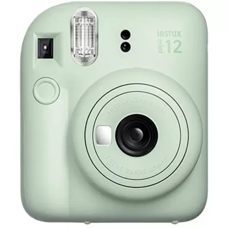 Kiirkaamera Fujifilm Instax Mini 12 Roheline — pilt 86x54 mm, film 62x46 mm, 60 mm ekvivalentne fookuskaugus