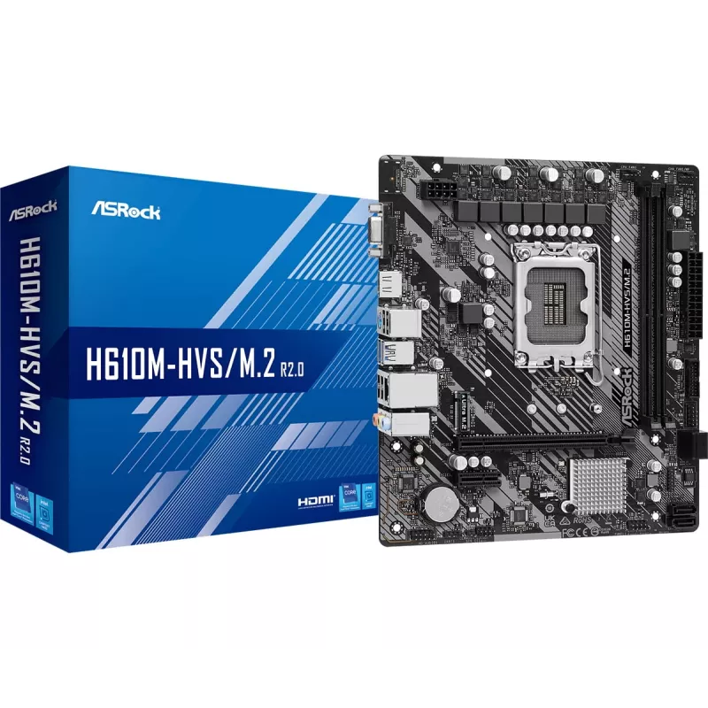 ASRock H610M-HVS/M.2 R2.0 DDR4 LGA1700 Micro-ATX emaplaat