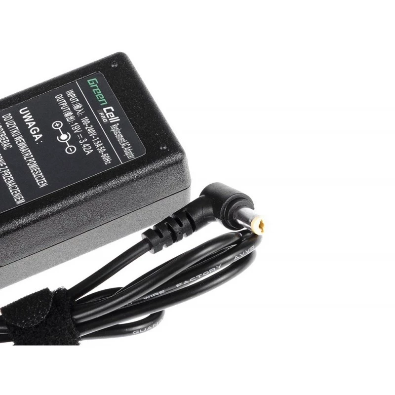 Toiteadapter roheline Cell AD01P — 60 W, 19 V 3,42 A, siseruumides kasutatav sülearvuti toiteallikas, must