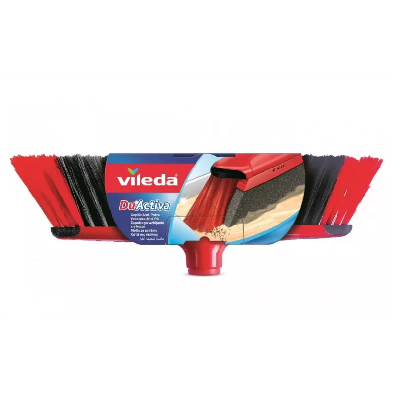 Sisepuhasti VILEDA 151221 kummist peaga, pehmete/kõvade harjastega, punane, 340 mm pakendi laius