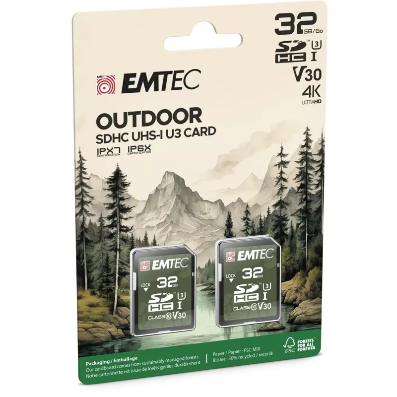 Välkmälu Emtec 32GB UHS-I U3 V30 Outdoor ECMSD32GHC10ORP