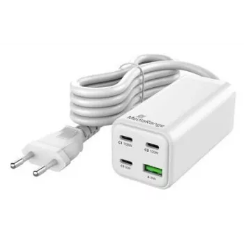 MediaRange MRMA124 mobiilseadmete laadija 100 W vahelduvvool, 3x USB-C, 100–240 V sisend, 1,5 m kaabel, valge
