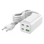 MediaRange MRMA124 mobiilseadmete laadija 100 W vahelduvvool, 3x USB-C, 100–240 V sisend, 1,5 m kaabel, valge