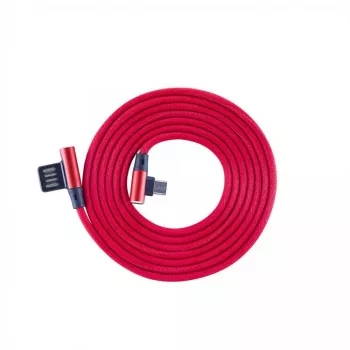Sbox USB->Micro USB 90 M/M 1.5m USB-MICRO-90R maasikapunane
