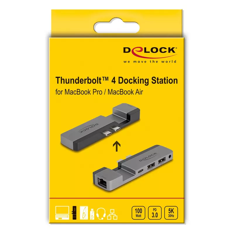 Dokkimisalus DeLOCK 87757 Thunderbolt 4 5K 100W PD 10Gbps LAN Audio