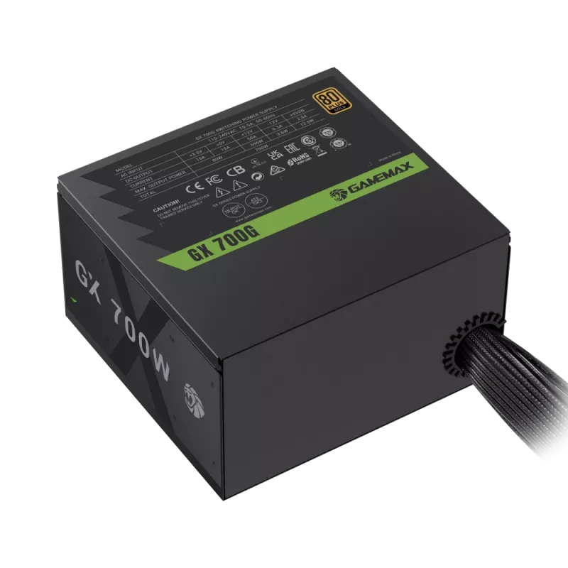 Gamemax toiteplokk, 80 PLUS, Gold | GX 700G | 700 W | Mitte-modulaarne