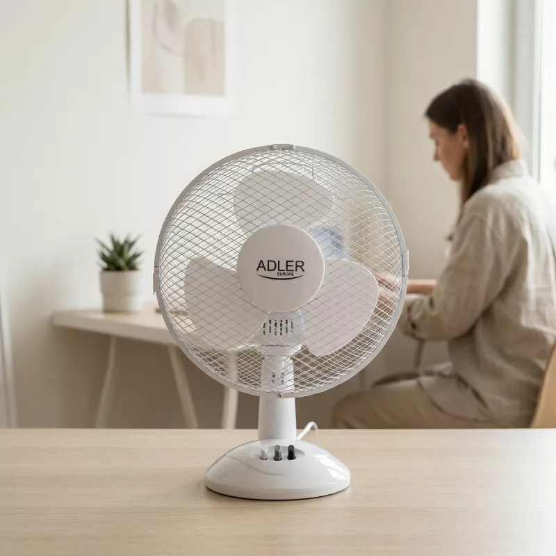 Adler | AD 7302 | Lauaventilaator | Valge | Läbimõõt 23 cm | Kiiruste arv 2 | Ostsillatsioon | 60 W | Ei