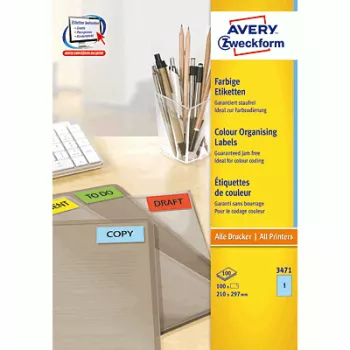 Isekleepuv printerisilt AVERY 3471 Sinine 210 x 297 mm