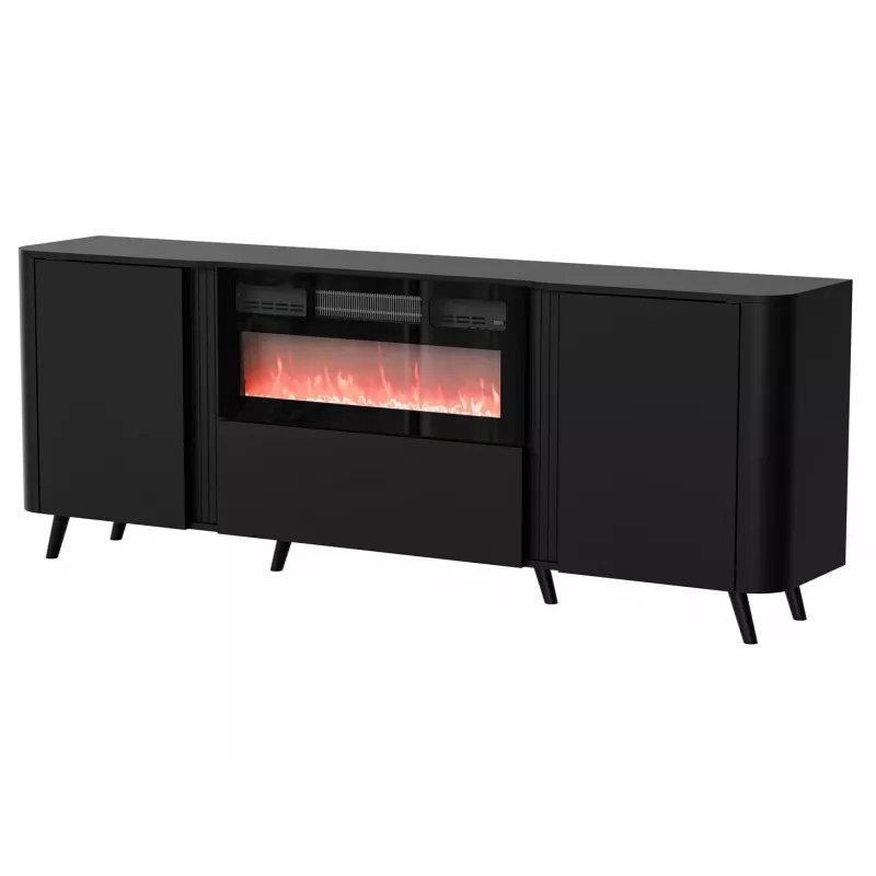 Cama Meble Volare kummut, 200 x 39 x 75 cm, must, puitlaastplaat, 16 mm raam