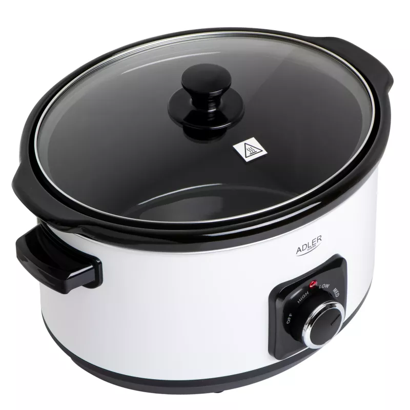 Adler AD 6413r aeglane pliit, 5,8L, Valge Adler