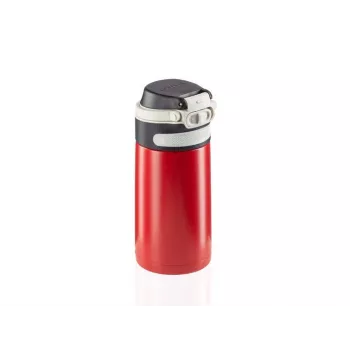 Reisikruus Leifheit 03245 roostevaba teras 350 ml, kahekordse seinaga, lekkekindel, klappkaas, must/punane