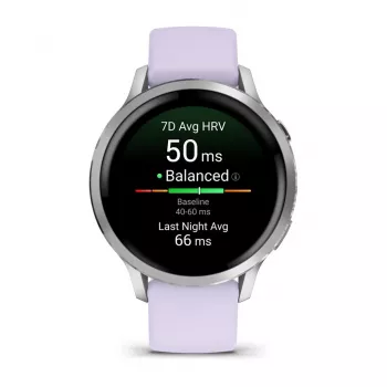 Garmin Venu 4 3,05 cm (1,2) AMOLED 41 mm Digitaalne 390 x 390 pikslit Puuteekraan Hõbedane Wi-Fi GPS (satelliit)