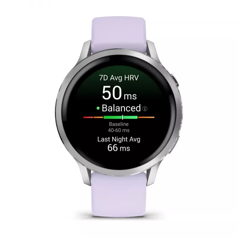 Garmin Venu 4 3,05 cm (1,2) AMOLED 41 mm Digitaalne 390 x 390 pikslit Puuteekraan Hõbedane Wi-Fi GPS (satelliit)