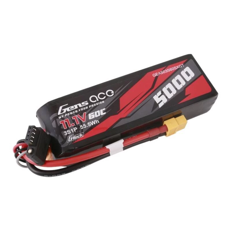 Gens ace G-Tech 5000mAh 11.1V 60C 3S1P Lipo XT60 pistikuga