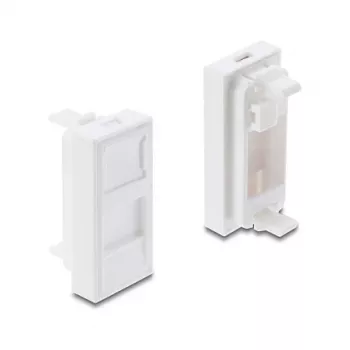 Snap-in H‑mooduli kate Keystone moodulile 1 port DELOCK 22,5×45 mm ABS valge