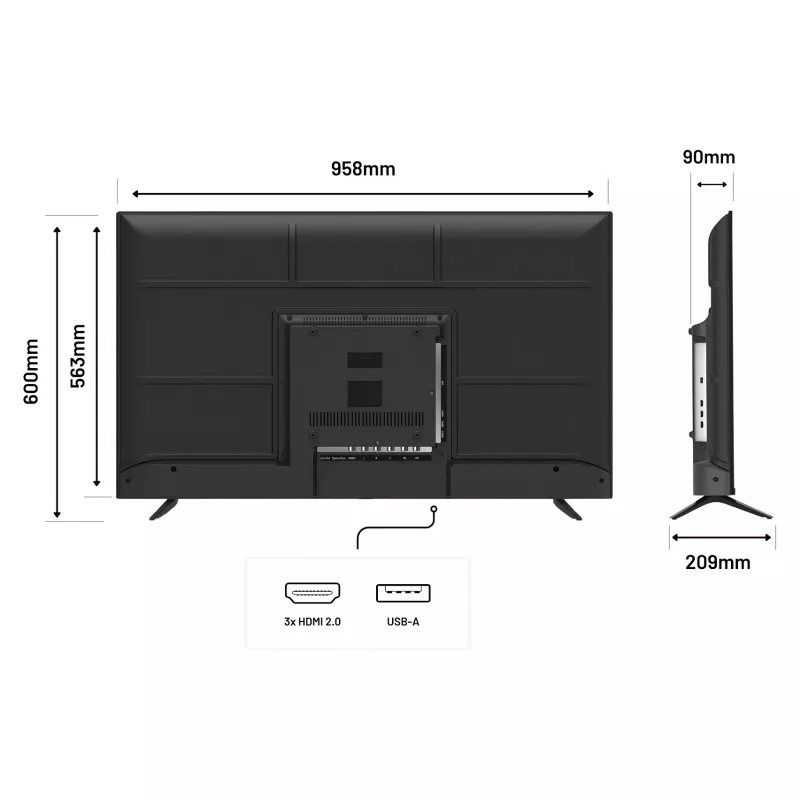 109,2cm/43 (3840x2160) JAPANNEXT JN-IPS430UHD60F 16:9 IPS 60Hz HDMI USB WLAN kõlar must