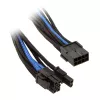SilverStone PCI-8-Pin to PCIe-6+2-Pin kaabel, 250mm - must/sinine