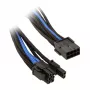 SilverStone PCI-8-Pin to PCIe-6+2-Pin kaabel, 250mm - must/sinine