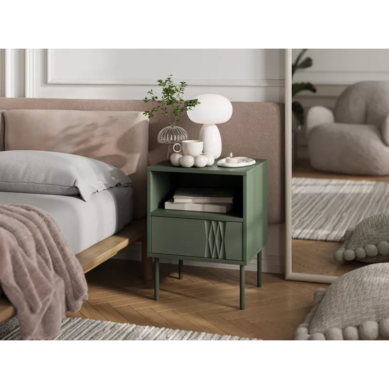 Öökapikomplekt cama meble TRESSE 44×40×53 cm mattroheline, 1 sahtel, komplektis 2 tk