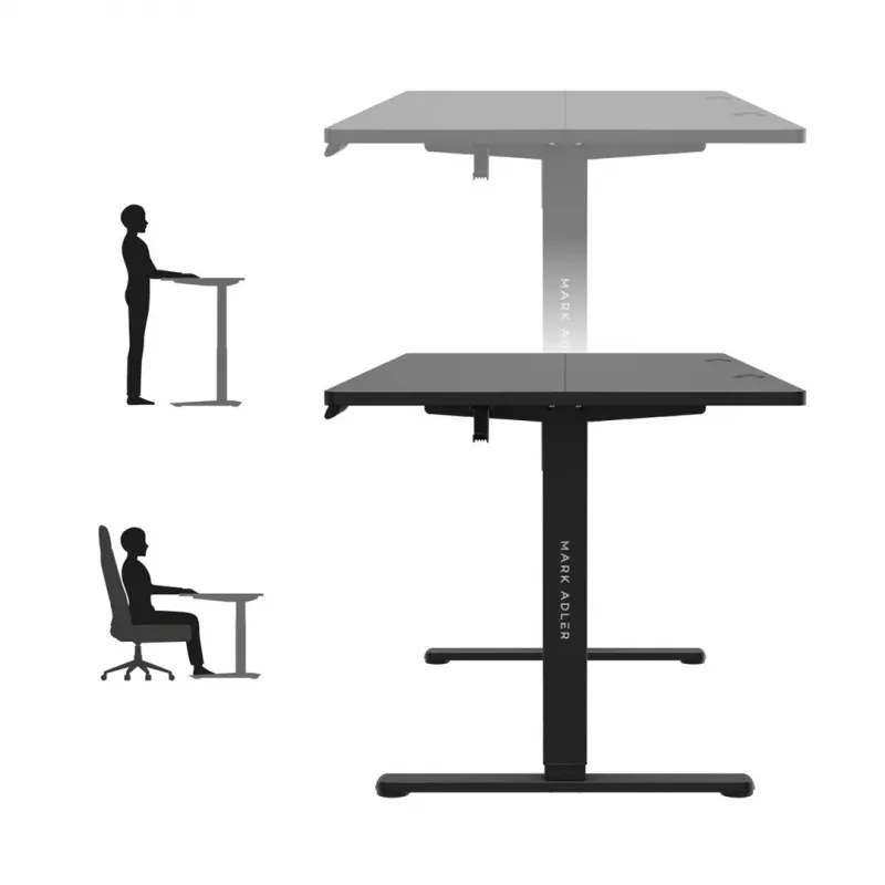 Elektriline reguleeritava kõrgusega mängulaud Mark Adler MA-Leader 7.6 Must — 160×80 cm, 72–118 cm, max 70 kg