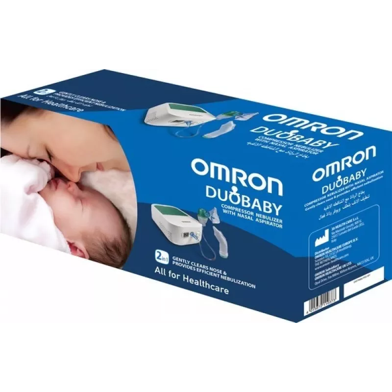 Lauapealne nebulisaator Omron NE-C301-E – vahelduvvoolutoitel, 12 ml maht, laste mask ja huulik, valge