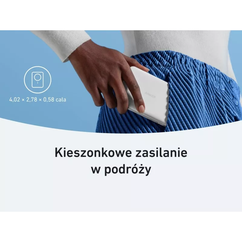 Anker MagGo Power Bank 10K Magnetiline Juhtmevaba Valge