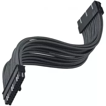 SilverStone PP07E - toitepikenduskaabel - ATX, 24-kontaktiline (emane) kuni ATX, 24-kontaktiline (isane) - 30 cm - must