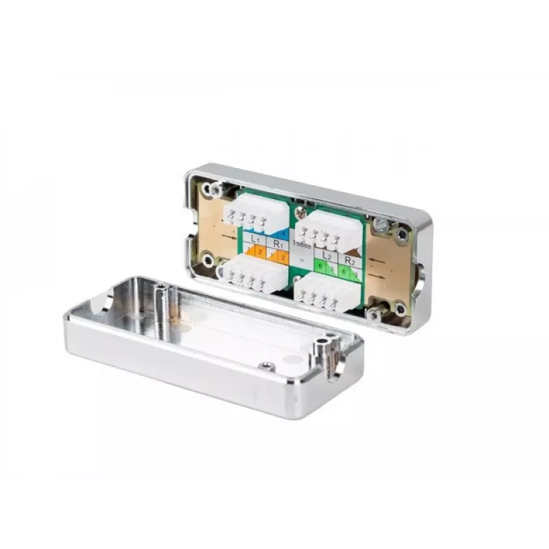 LANBERG võrgukarbik PLC-6SL1-S, Cat6 S/FTP (S-STP), hõbedane, 82×35×23 mm