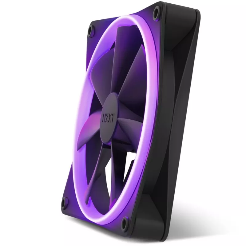 Korpuse ventilaator NZXT F140 RGB 14 cm, must, 500–1800 RPM, Fluid Dynamic Bearing, 4-pin, 18 LED-i