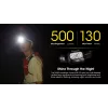 Pealamp Nitecore NU30 — kompaktne kantav LED-pealamp, kuni 500 luumenit, mitu väljundtaset, punase valguse režiim