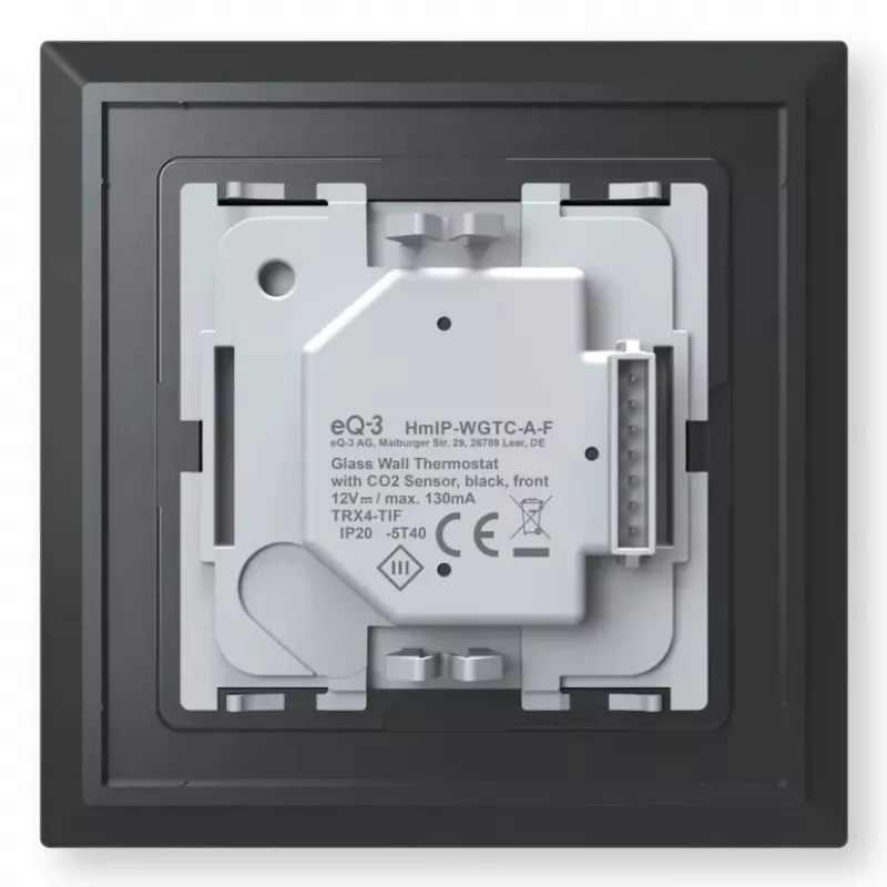 Homematic IP klaasist seinatermostaat CO₂-anduriga — mehaaniline, must, 230 V, IP20