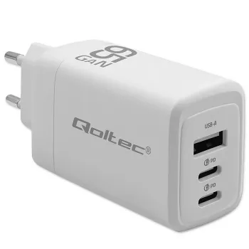 GaN laadija QOLTEC 51822 65W 2×USB A 2×USB‑C